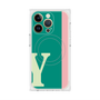プレミアムスクエアケース with MagSafe［ オリジナル - initial color line - Y green ］