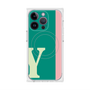 プレミアムスクエアケース with MagSafe［ オリジナル - initial color line - Y green ］