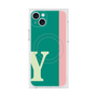 プレミアムスクエアケース with MagSafe［ オリジナル - initial color line - Y green ］