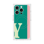 プレミアムスクエアケース with MagSafe［ オリジナル - initial color line - Y green ］