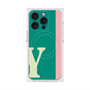 プレミアムスクエアケース with MagSafe［ オリジナル - initial color line - Y green ］