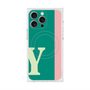 プレミアムスクエアケース with MagSafe［ オリジナル - initial color line - Y green ］