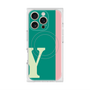 プレミアムスクエアケース with MagSafe［ オリジナル - initial color line - Y green ］