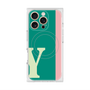 プレミアムスクエアケース with MagSafe［ オリジナル - initial color line - Y green ］