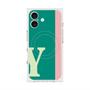 プレミアムスクエアケース with MagSafe［ オリジナル - initial color line - Y green ］