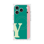 プレミアムスクエアケース with MagSafe［ オリジナル - initial color line - Y green ］