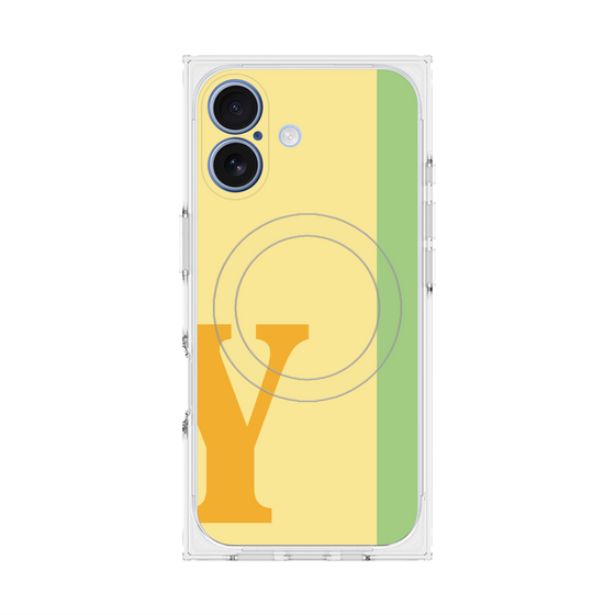 プレミアムスクエアケース with MagSafe［ オリジナル - initial color line - Y yellow ］