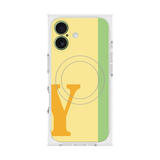 プレミアムスクエアケース with MagSafe［ オリジナル - initial color line - Y yellow ］