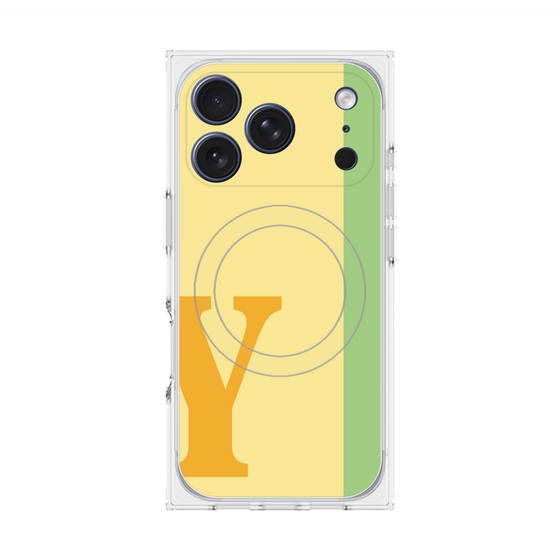 プレミアムスクエアケース with MagSafe［ オリジナル - initial color line - Y yellow ］