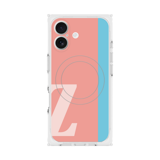 プレミアムスクエアケース with MagSafe［ オリジナル - initial color line - Z pink ］
