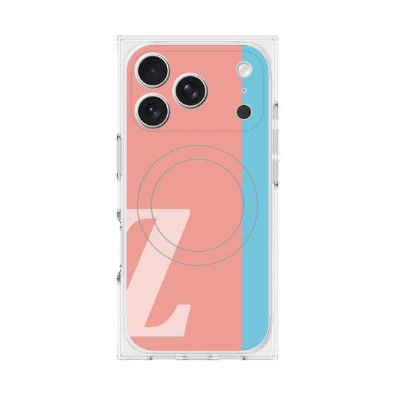 プレミアムスクエアケース with MagSafe［ オリジナル - initial color line - Z pink ］