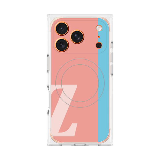 プレミアムスクエアケース with MagSafe［ オリジナル - initial color line - Z pink ］