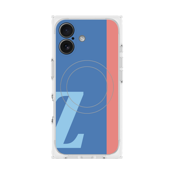 プレミアムスクエアケース with MagSafe［ オリジナル - initial color line - Z blue ］