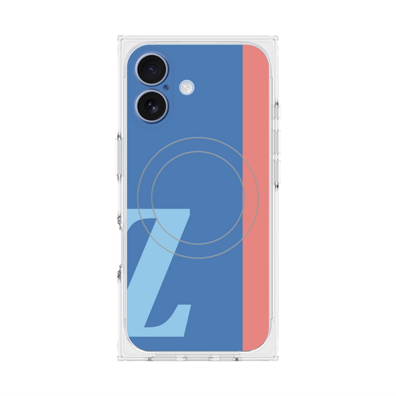 プレミアムスクエアケース with MagSafe［ オリジナル - initial color line - Z blue ］