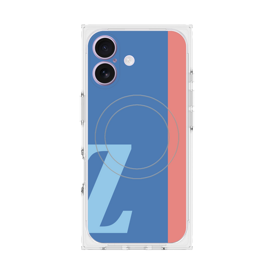 プレミアムスクエアケース with MagSafe［ オリジナル - initial color line - Z blue ］