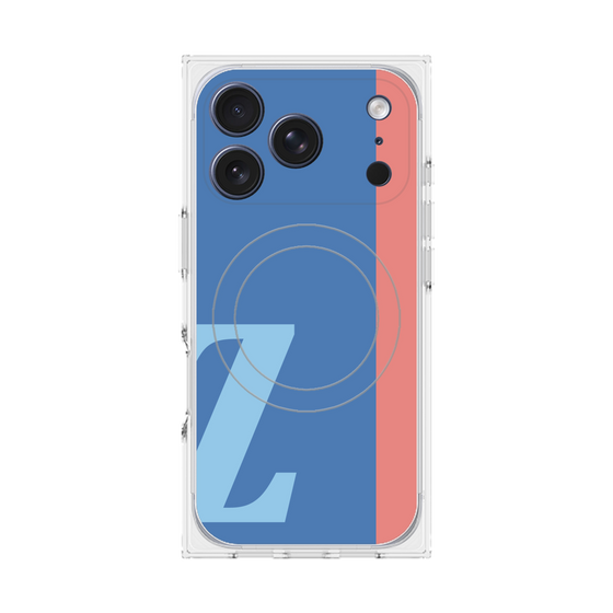 プレミアムスクエアケース with MagSafe［ オリジナル - initial color line - Z blue ］