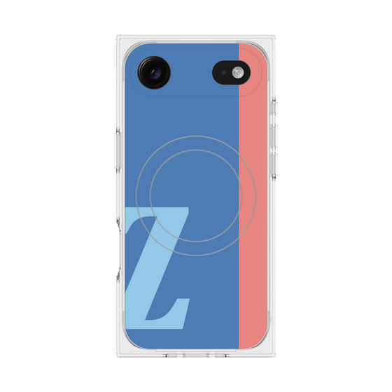 プレミアムスクエアケース with MagSafe［ オリジナル - initial color line - Z blue ］