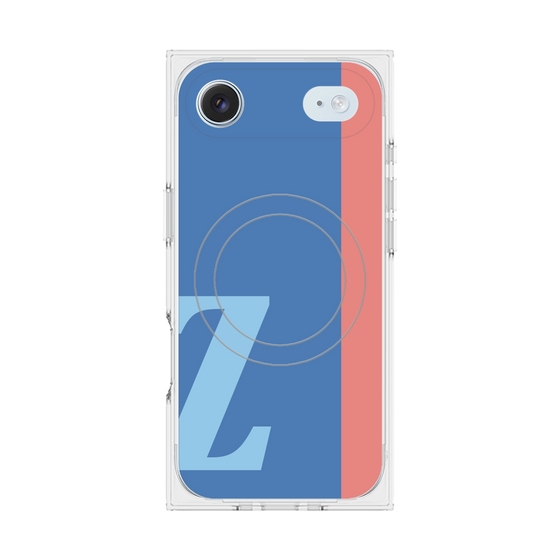プレミアムスクエアケース with MagSafe［ オリジナル - initial color line - Z blue ］