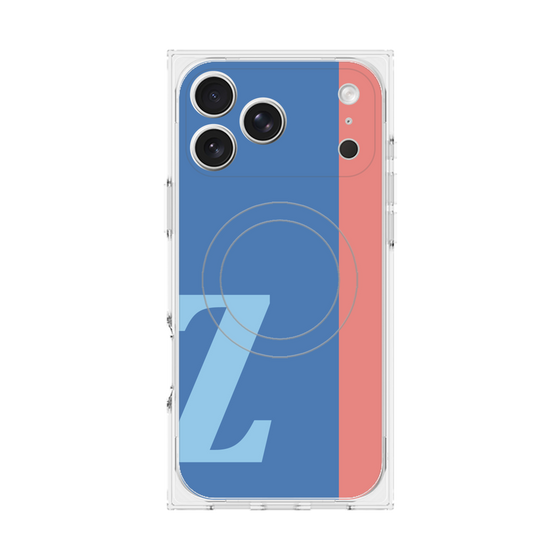 プレミアムスクエアケース with MagSafe［ オリジナル - initial color line - Z blue ］