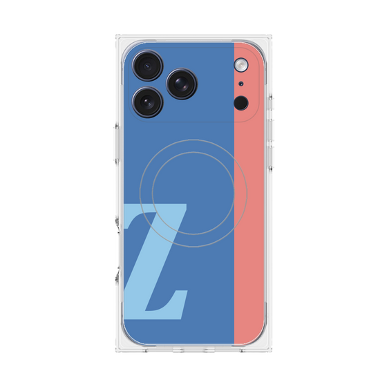 プレミアムスクエアケース with MagSafe［ オリジナル - initial color line - Z blue ］