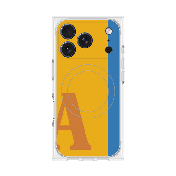 プレミアムスクエアケース with MagSafe［ オリジナル - initial color line - A orange ］