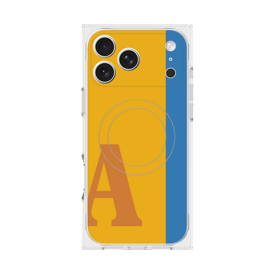 プレミアムスクエアケース with MagSafe［ オリジナル - initial color line - A orange ］