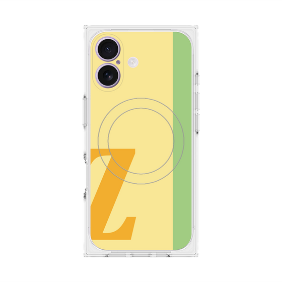 プレミアムスクエアケース with MagSafe［ オリジナル - initial color line - Z yellow ］