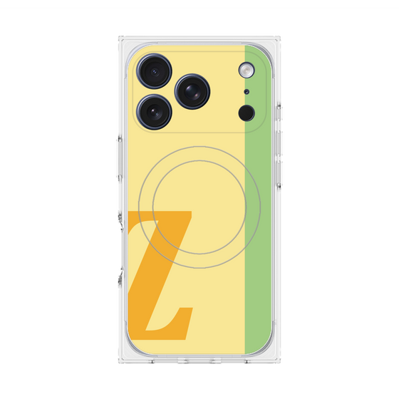 プレミアムスクエアケース with MagSafe［ オリジナル - initial color line - Z yellow ］