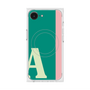 プレミアムスクエアケース with MagSafe［ オリジナル - initial color line - A green ］
