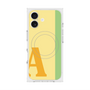 プレミアムスクエアケース with MagSafe［ オリジナル - initial color line - A yellow ］