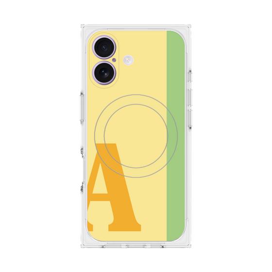 プレミアムスクエアケース with MagSafe［ オリジナル - initial color line - A yellow ］