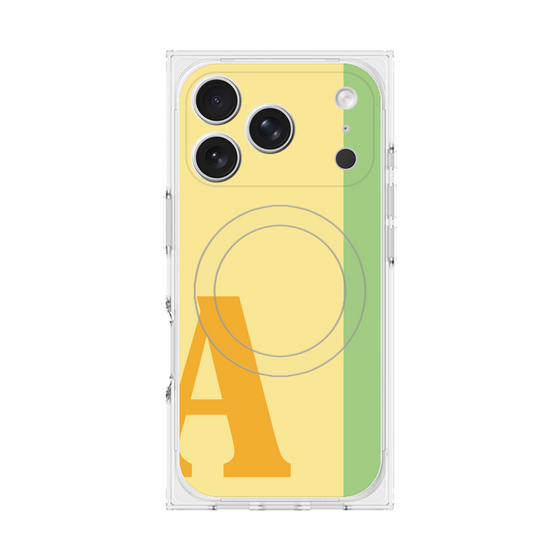 プレミアムスクエアケース with MagSafe［ オリジナル - initial color line - A yellow ］