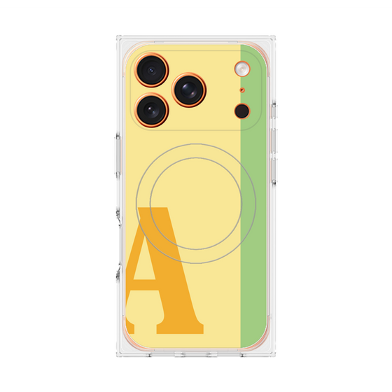 プレミアムスクエアケース with MagSafe［ オリジナル - initial color line - A yellow ］
