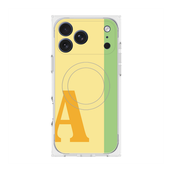 プレミアムスクエアケース with MagSafe［ オリジナル - initial color line - A yellow ］