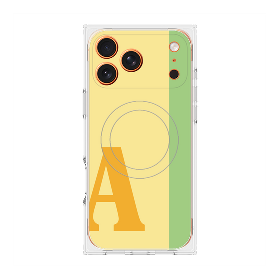 プレミアムスクエアケース with MagSafe［ オリジナル - initial color line - A yellow ］