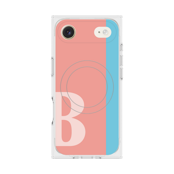 プレミアムスクエアケース with MagSafe［ オリジナル - initial color line - B pink ］