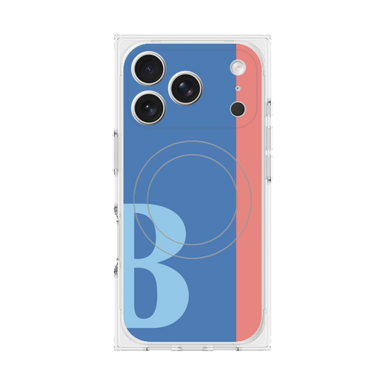 プレミアムスクエアケース with MagSafe［ オリジナル - initial color line - B blue ］