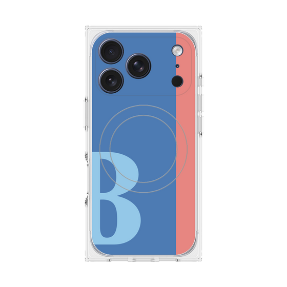 プレミアムスクエアケース with MagSafe［ オリジナル - initial color line - B blue ］