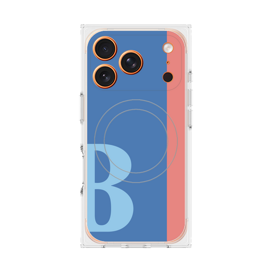 プレミアムスクエアケース with MagSafe［ オリジナル - initial color line - B blue ］