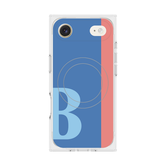 プレミアムスクエアケース with MagSafe［ オリジナル - initial color line - B blue ］