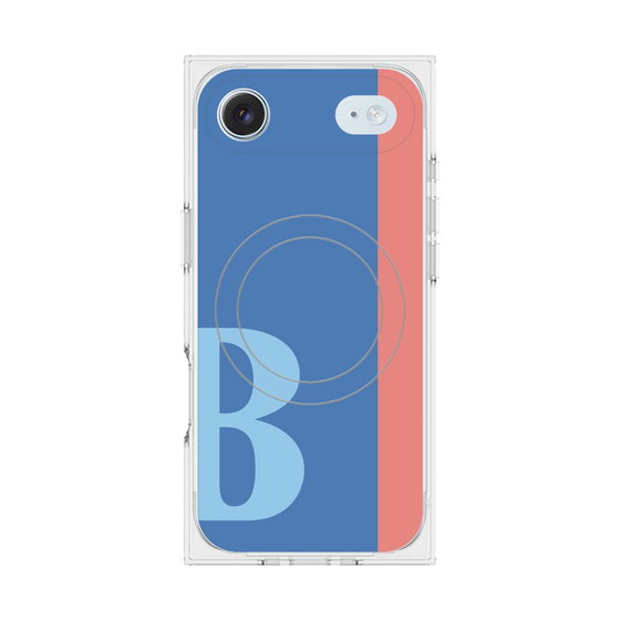 プレミアムスクエアケース with MagSafe［ オリジナル - initial color line - B blue ］