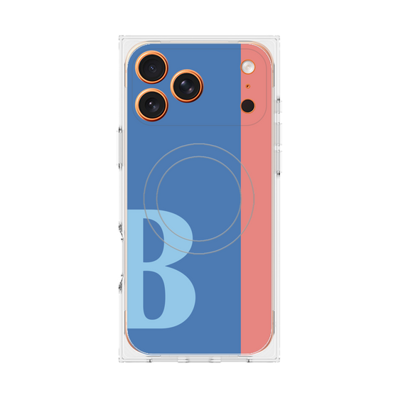 プレミアムスクエアケース with MagSafe［ オリジナル - initial color line - B blue ］