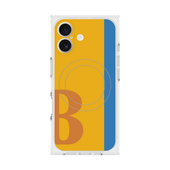 プレミアムスクエアケース with MagSafe［ オリジナル - initial color line - B orange ］