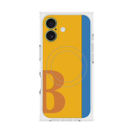 プレミアムスクエアケース with MagSafe［ オリジナル - initial color line - B orange ］
