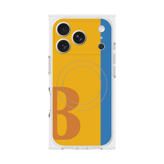 プレミアムスクエアケース with MagSafe［ オリジナル - initial color line - B orange ］