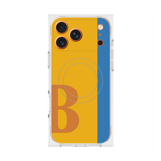 プレミアムスクエアケース with MagSafe［ オリジナル - initial color line - B orange ］