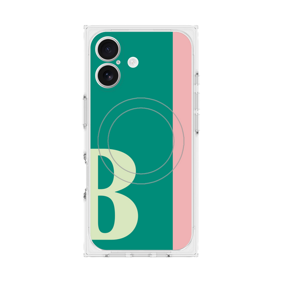 プレミアムスクエアケース with MagSafe［ オリジナル - initial color line - B green ］