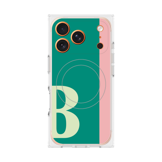 プレミアムスクエアケース with MagSafe［ オリジナル - initial color line - B green ］