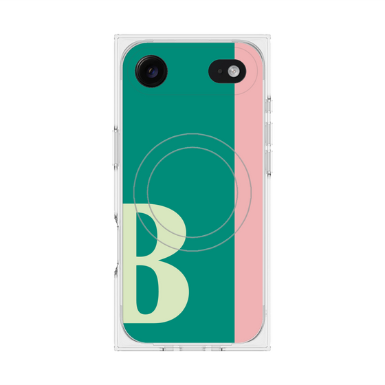 プレミアムスクエアケース with MagSafe［ オリジナル - initial color line - B green ］