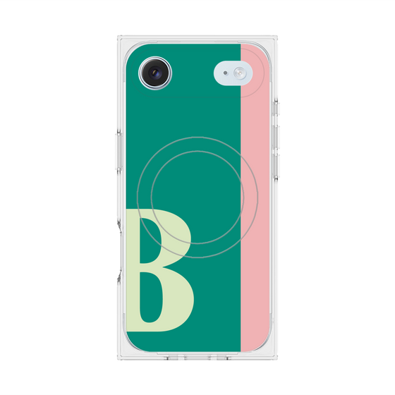 プレミアムスクエアケース with MagSafe［ オリジナル - initial color line - B green ］